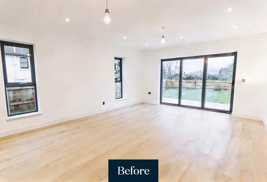 Before staging — empty living room