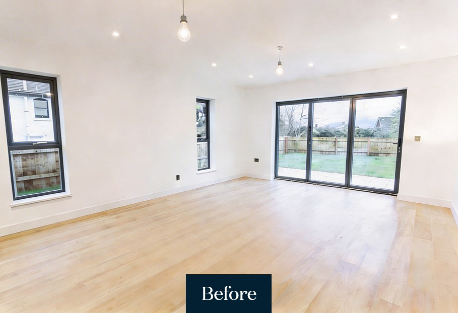 Before staging — empty living room