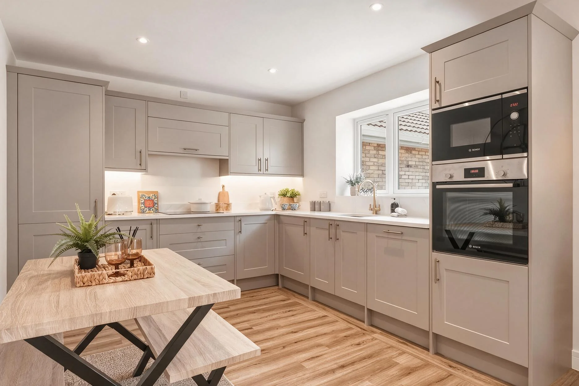 Titton Court kitchen with dining area